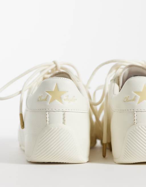 Converse Chuck Taylor - Lo Ox - Leren sneakers met dubbele veters in crème, 5 van 5