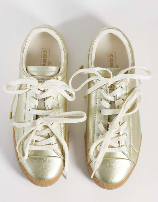 Converse Chuck Taylor Lo sneakers med dobbelte snørebånd i guld, 2 af 5