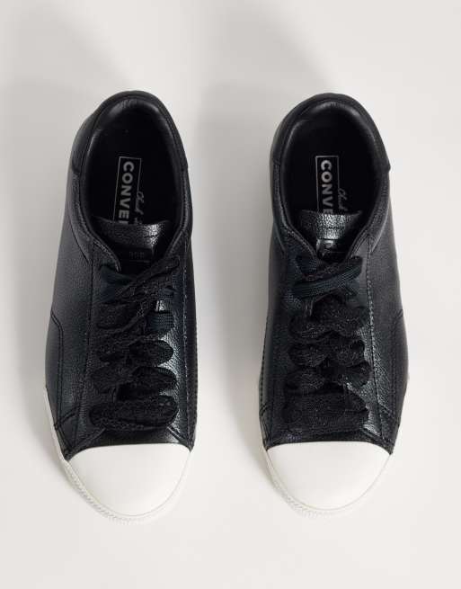 Converse Chuck Taylor Lo sneakers med dubbla snören i svart metallic, 5 av 5
