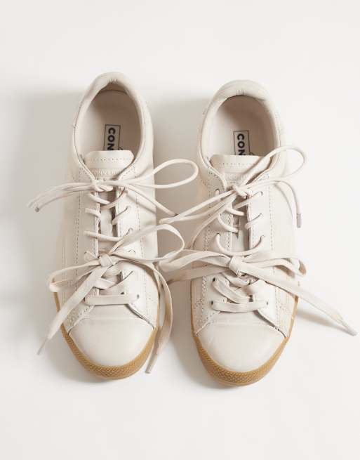 Converse Chuck Taylor Lo sneakers met dubbele veters in beige, 3 van 5