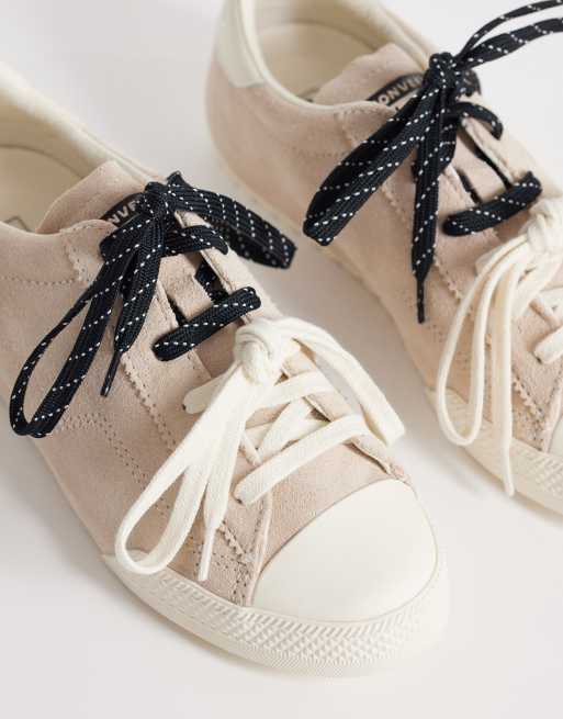 Converse Chuck Taylor Lo sneakers with double lace in off white, 4 of 5
