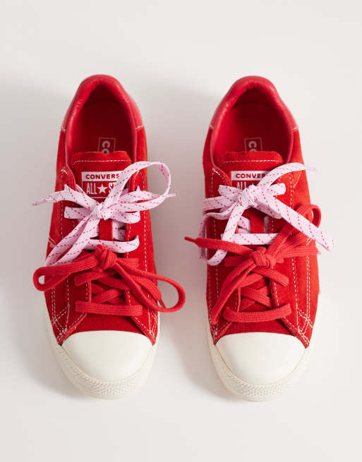 Converse Chuck Taylor Lo sneakers with double lace in red, 2 of 5