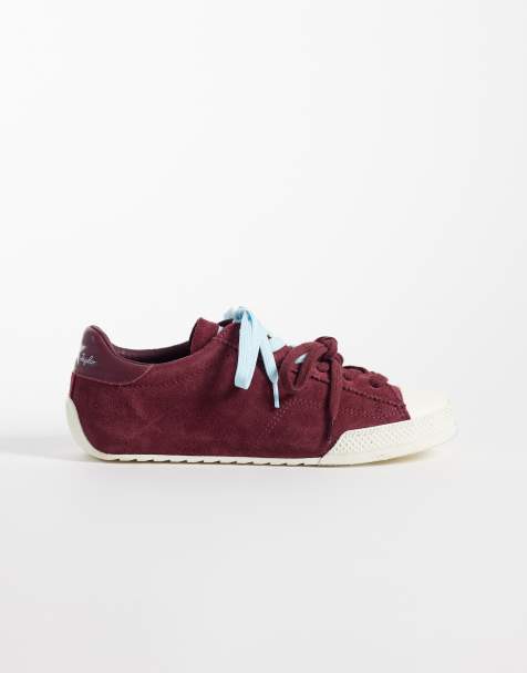 Converse Chuck Taylor Lo trainers with double lace in burgundy - view 1