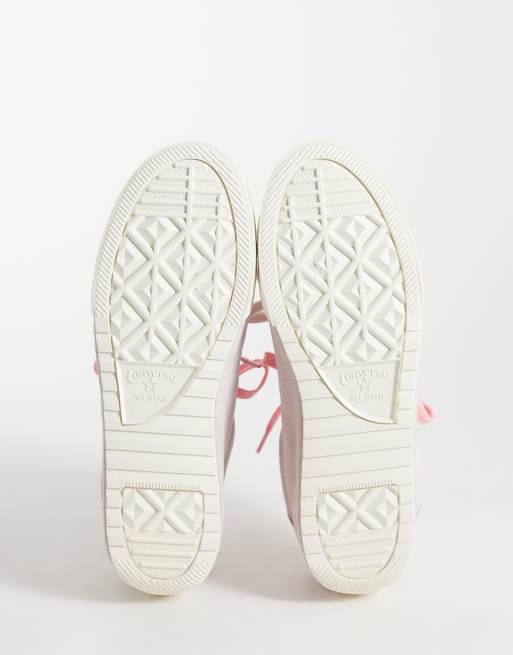  Converse Chuck Taylor Lo trainers with double lace in pink, 4 of 5
