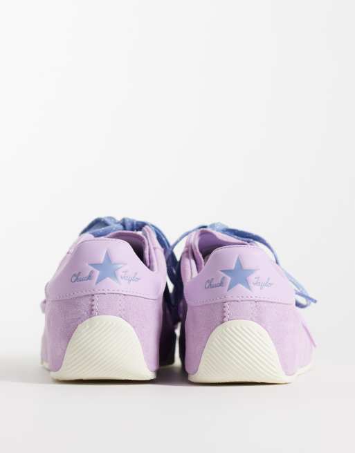  Converse Chuck Taylor Lo trainers with double lace in violet, 4 of 5