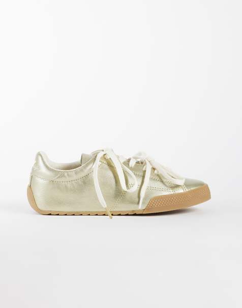 Converse Chuck Taylor Low Top Sneaker mit doppelter Schnürung in Gold - view 1