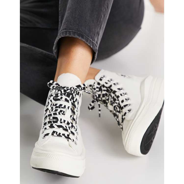 Converse Chuck Taylor Move Baskets montantes avec lacets zebres Blanc ASOS