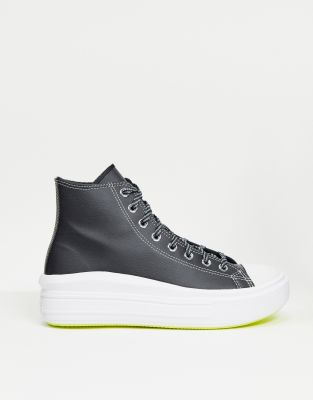 converse plateforme cuir noir