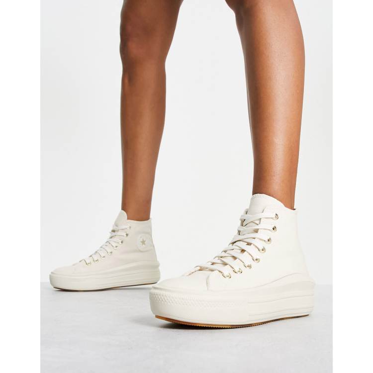 Converse Chuck Taylor Move Hi Baskets montantes a detail dore Blanc ASOS