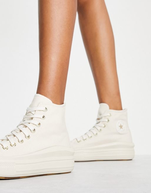 Converse blanche store et or