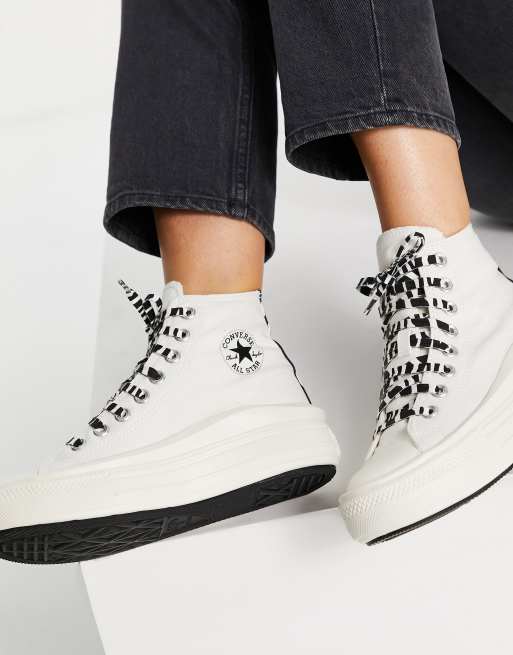 White high top cheap converse with black laces