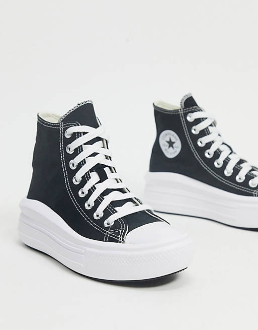 Converse – Chuck Taylor Move – Svarta platåsneakers med högt skaft