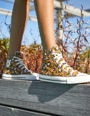 leopard converse trainers