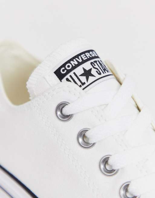 Aankondiging uitvinding Suradam Converse - Chuck Taylor Ox All Star - Sneakers met plateau-laag in wit |  ASOS