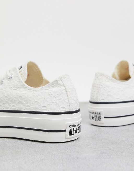 Converse basse cheap plateforme blanche