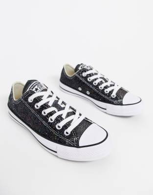 black converse with glitter