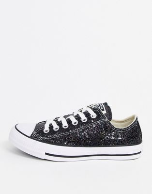 Converse Chuck Taylor Ox Black Glitter Sneakers | ASOS