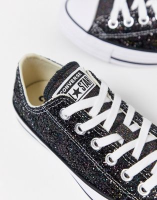 converse black sparkle shoes