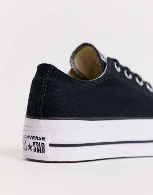 converse chuck taylor ox platform black trainers