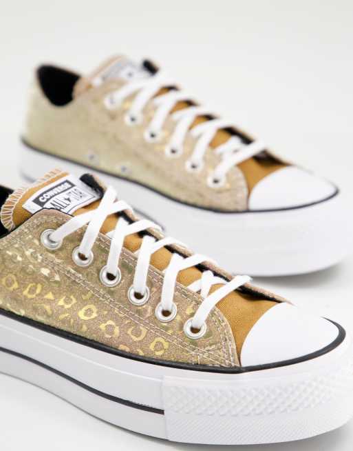 Platform shop converse gold