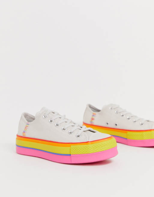 Rainbow cheap platform converse