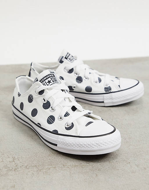Converse Chuck Taylor ox polka dot trainer in white