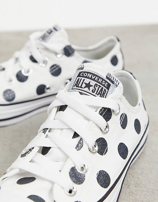 Converse Chuck Taylor ox polka dot trainer in white | ASOS