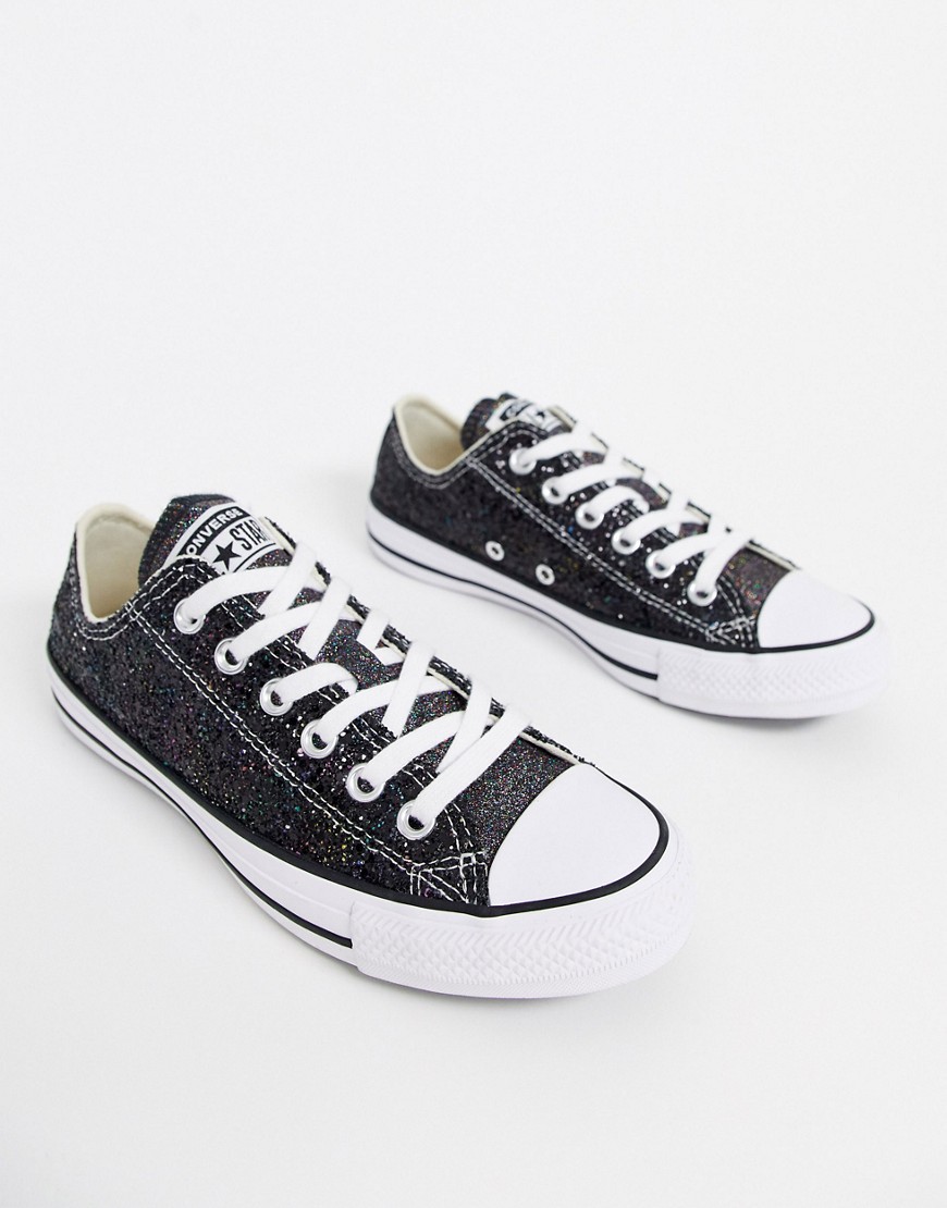 Converse - Chuck Taylor Ox - Sneakers con glitter nero brillantinato