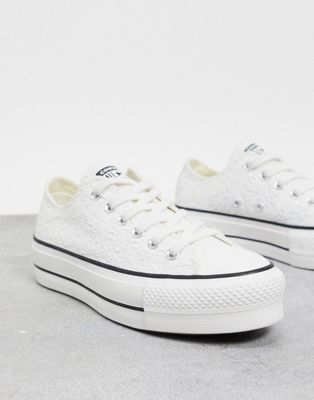 Converse - Chuck Taylor Ox - Sneakers in pizzo ricamato con plateau  rialzato | ASOS