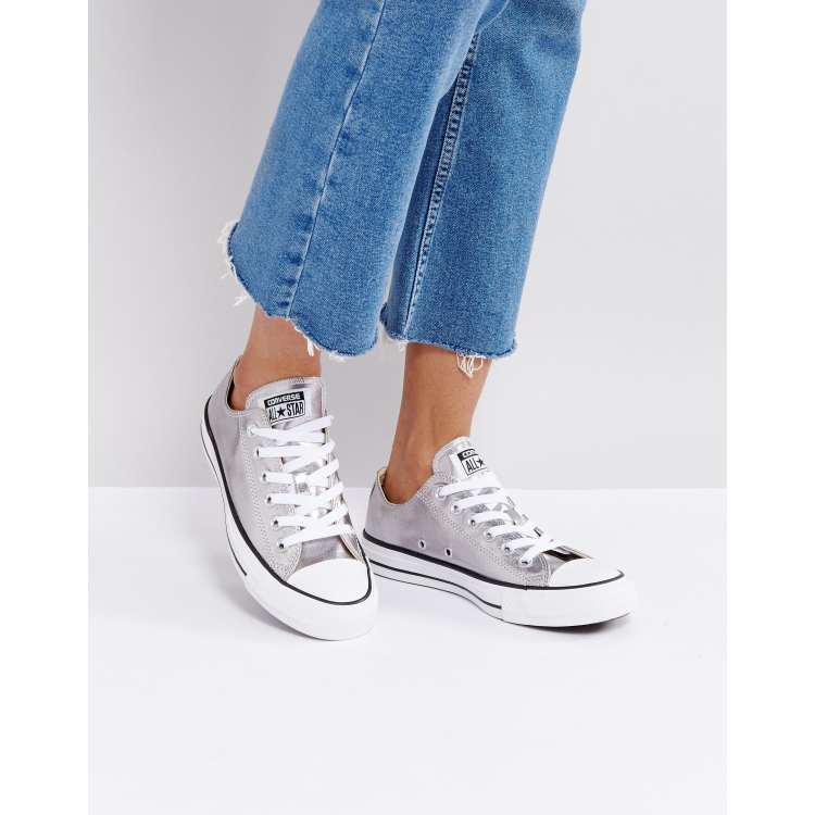 Womens silver converse store all stars