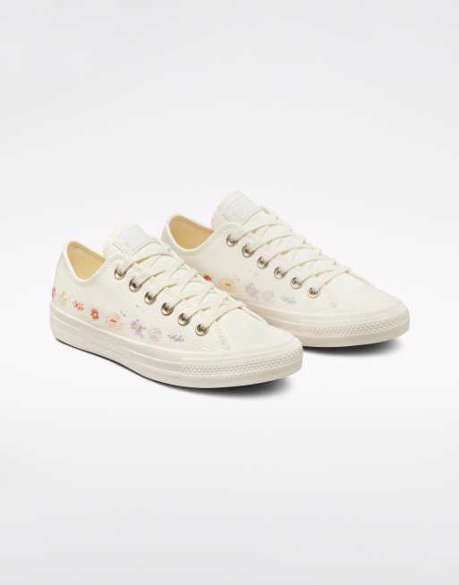 Converse – Chuck Taylor Ox Things to Grow – Vita sneakers med blombroderi, 2 av 4