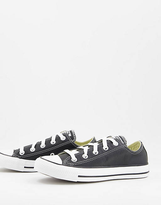 smart background Outdoor Converse Chuck Taylor Ox trainers in black leather | ASOS