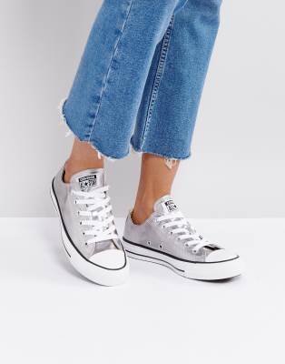 metallic silver converse womens