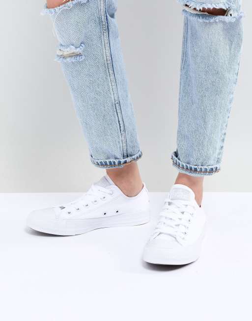 Egenskab På forhånd trængsler Converse Chuck Taylor Ox white monochrome sneakers | ASOS