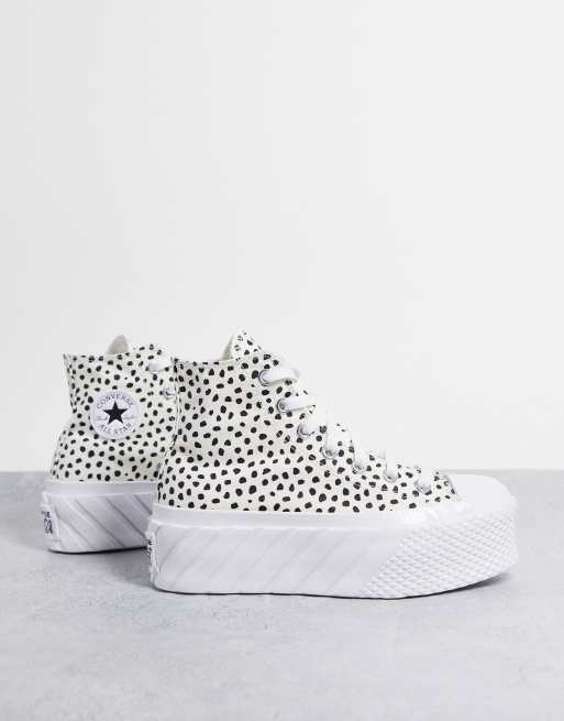 Converse – Chuck Taylor – Prickiga sneakers med dubbel platåsula och höga skaft, 2 av 4