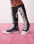 [Converse] Converse Chuck Taylor Pride All Star Knee Hi sneakers in black with mulicoloured flame 36.5 BLACK