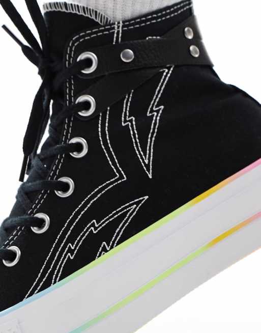 Converse Chuck Taylor - Pride - All Star Lift - Hoge sneakers in zwart, 3 van 5