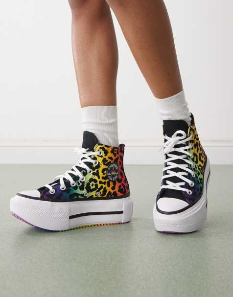 Converse - Chuck Taylor Pride Lift Double Stack - Baskets - Léopard multicolore - view 1