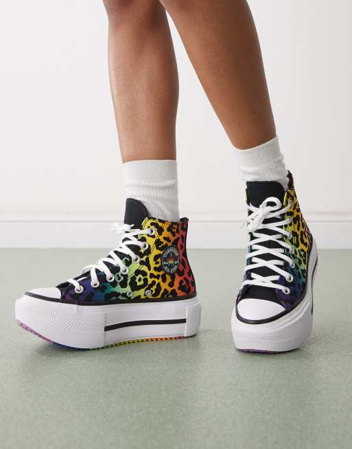 Converse Chuck Taylor Pride Lift Double Stack in mulicoloured leopard