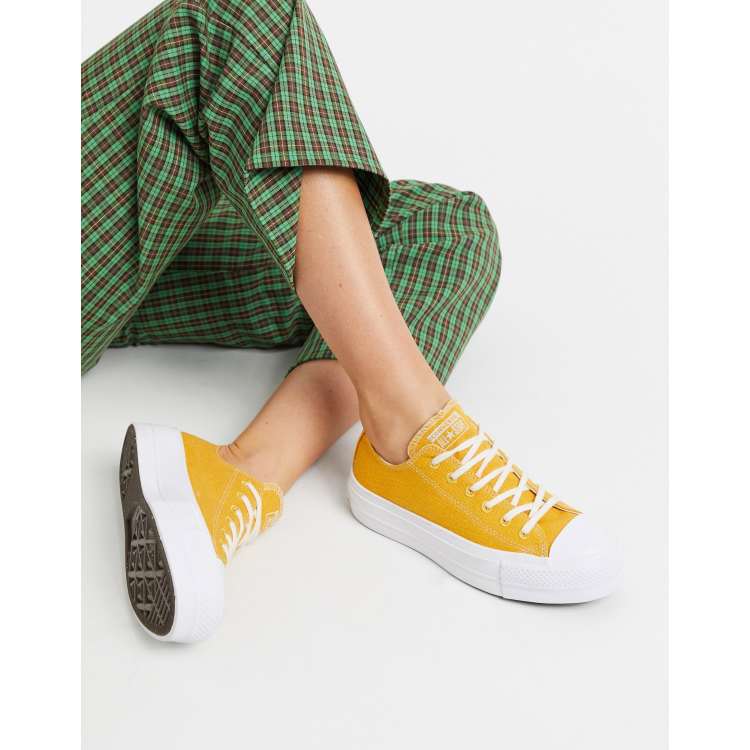 Converse plateforme jaune sale