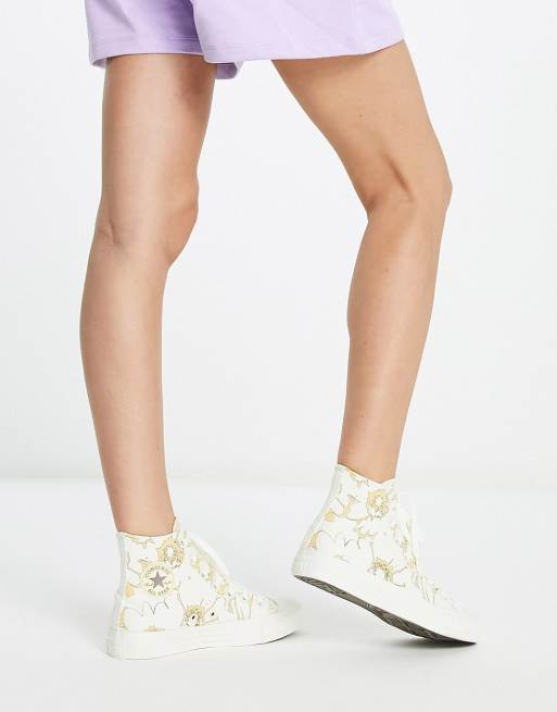 Converse Chuck Taylor retro floral print sneakers in yellow