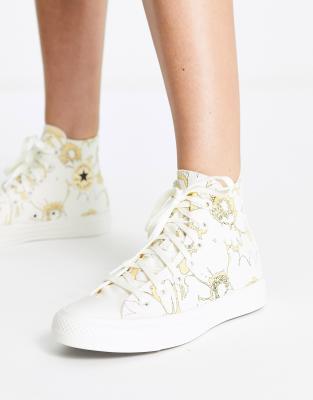 Converse Chuck Taylor retro floral print trainers in yellow