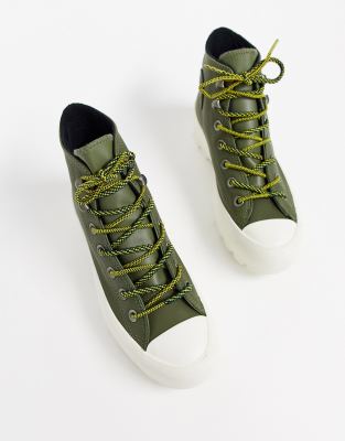 converse di pelle verde