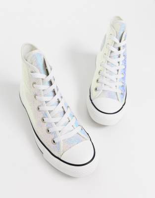 converse alte donna argento