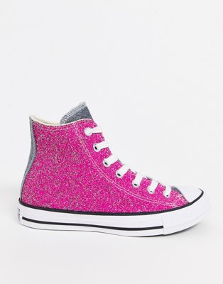 Converse - Chuck Taylor - Sneakers alte glitterate rosa brillantinato | ASOS