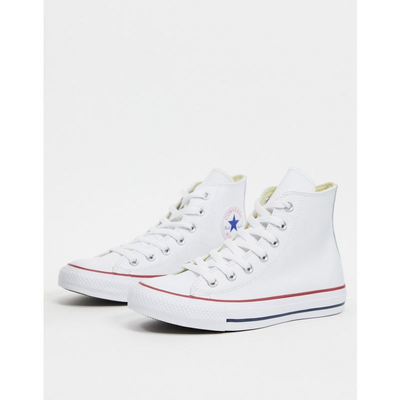 xuA36 Donna Converse - Chuck Taylor - Sneakers alte in pelle bianca