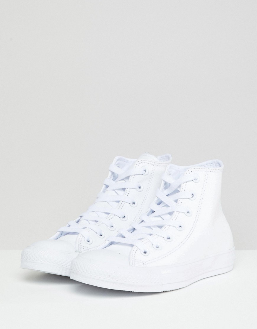 Converse - Chuck Taylor - Sneakers alte in pelle bianche-Bianco