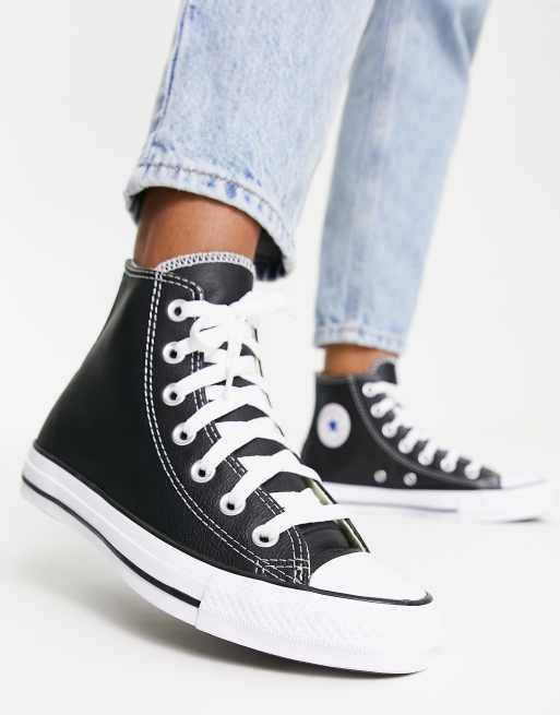 Converse Chuck Taylor Sneakers alte in pelle nera