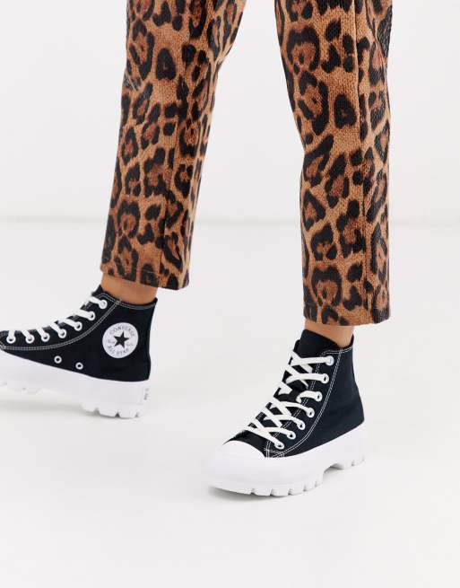 Converse Chuck Taylor Sneakers alte nere con suola spessa