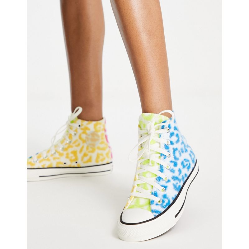 Activewear Donna Converse - Chuck Taylor - Sneakers alte soffici multicolore con stampa leopardata